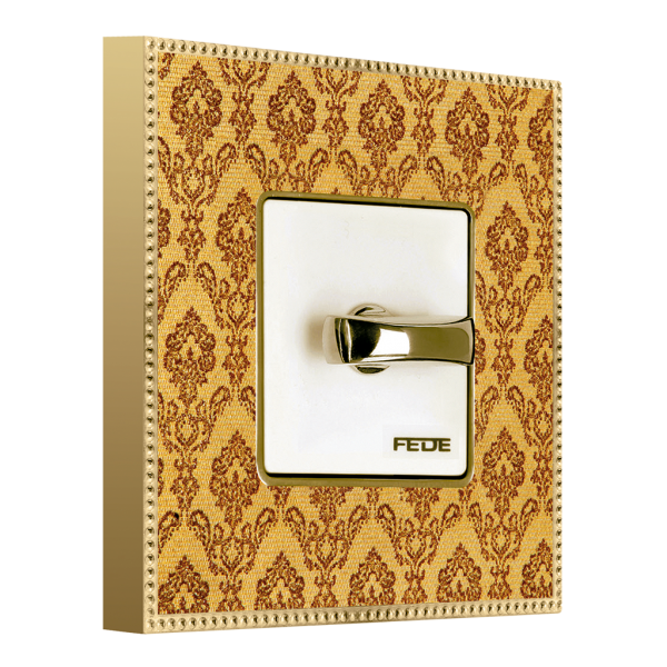 INTERRUPTOR BELLE EPOQUE CON TAPESTRY CLASICO NARANJA Y ROTATIVO